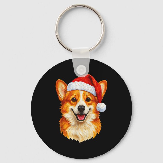 Llavero Santa Pembroke Welsh Corgi Christmas Welsh Corgi D (Anverso)