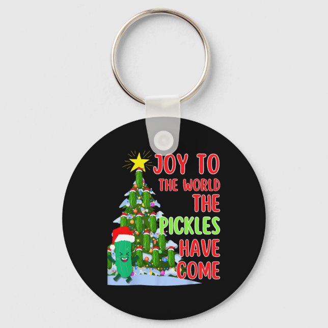 Llavero Santa Pickle Christmas Tree Lights Fun Pickle Rega (Anverso)