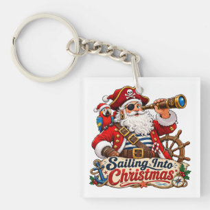 Llavero Santa Pirata Navegando en Navidad