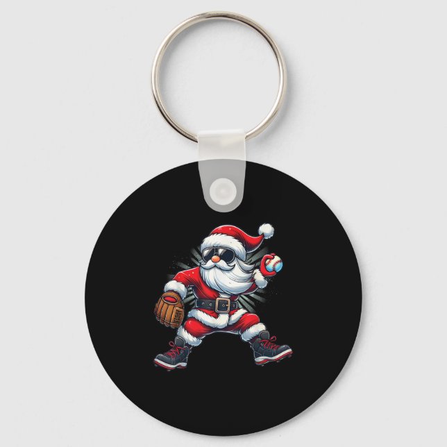 Llavero Santa Playing Baseball As Tcher Boys Kids Teens Ch (Anverso)