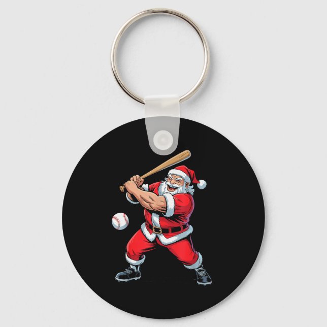 Llavero Santa Playing Baseball Funny Holiday Christmas Xma (Anverso)