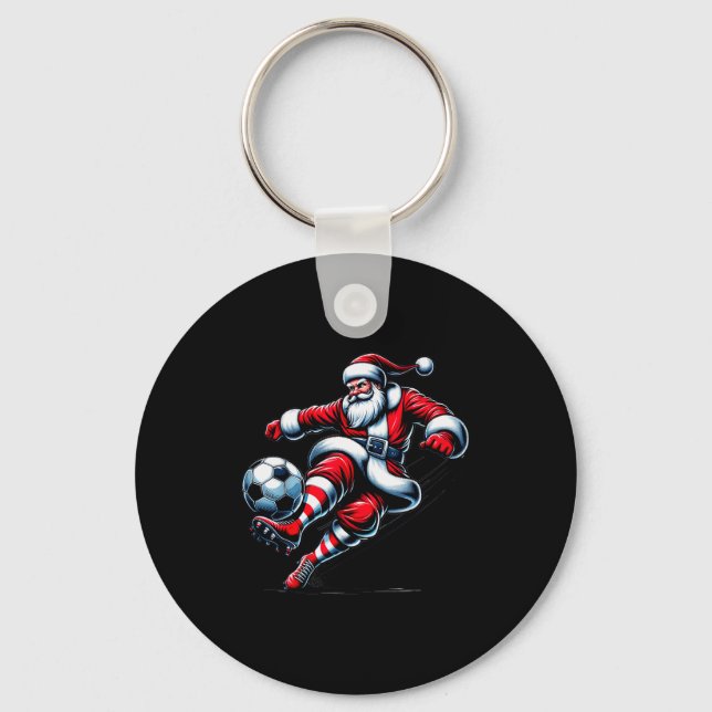Llavero Santa Plays Soccer Christmas Srts Women Men Kids  (Anverso)