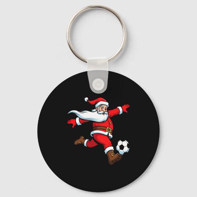 Llavero Santa Plays Soccer Christmas Srts Women Men Kids L (Anverso)
