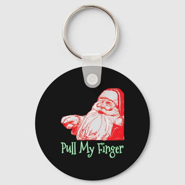 Llavero Santa Pull My Finger Funny Navidades Fart Humor Pr (Anverso)