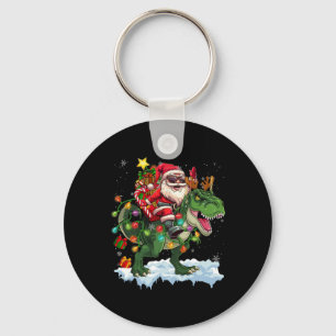 Llavero Santa Riding Dinosaur T Rex Christmas Light