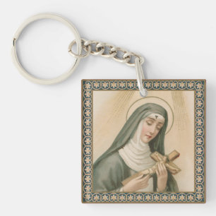 Llavero Santa Rita de Cascia (M 015) Acrílico cuadrado