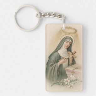 Llavero Santa Rita de Cascia (M 015) Acrílico Rectangular