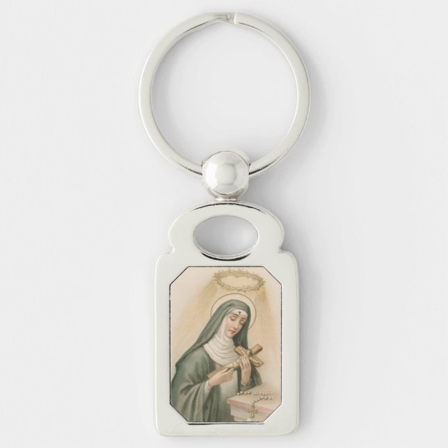Llavero Santa Rita de Cascia (M 015) Metal Rectangular (Anverso)