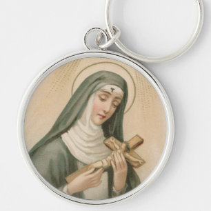 Llavero Santa Rita de Cascia (M 015) Metal Redondo Premium