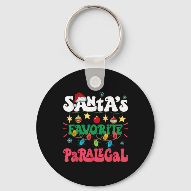 Llavero Santa S Favorite Paralegal Funny Santa Xmas Light  (Anverso)