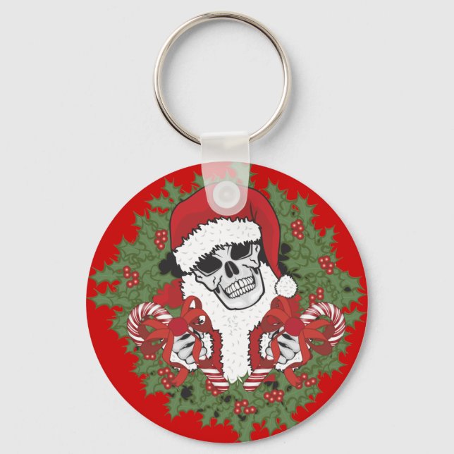 Llavero Santa Skull con Wreath (Anverso)