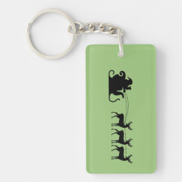 Llavero Santa sleigh reindeer