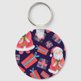 Llavero Santa sonriente, Navidades de acuarela sin inconve