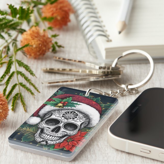 Llavero Santa Sugar Skull (Frente Derecha)