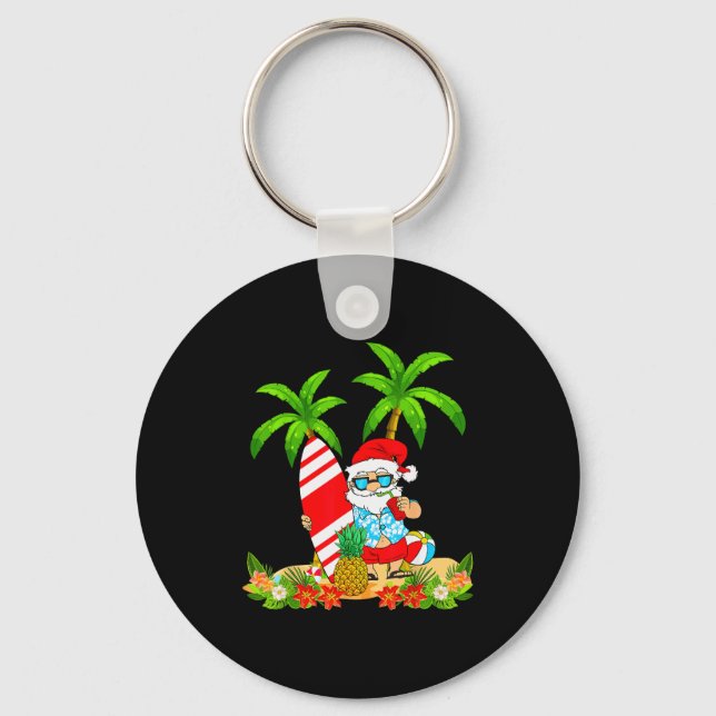 Llavero Santa Summer Surfing Christmas In July Beach Vacat (Anverso)