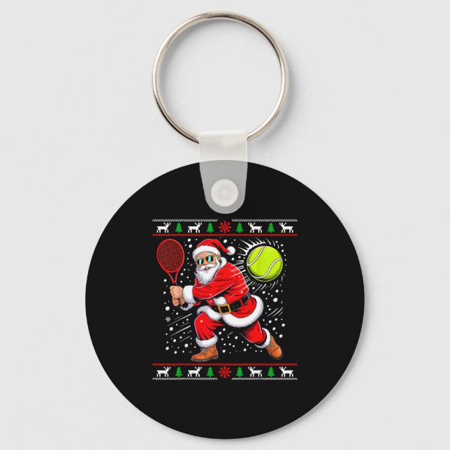 Llavero Santa Tennis Player Christmas Xmas Funny Holiday M (Anverso)