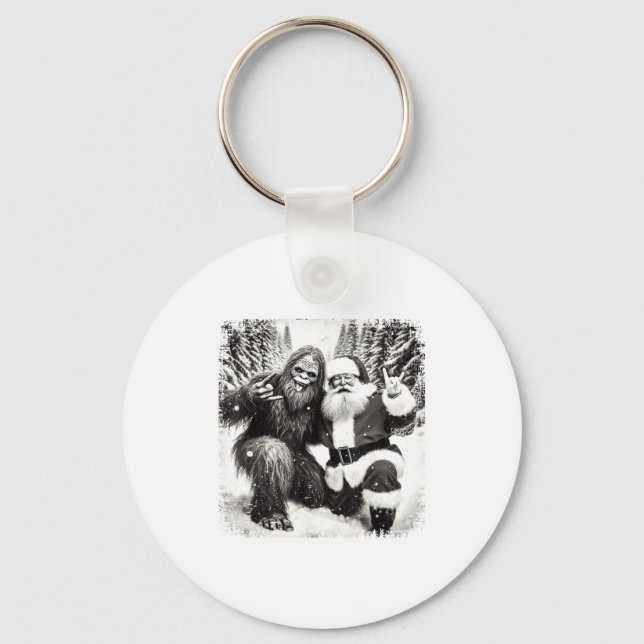 Llavero Santa With Bigfoot Christmas Lights Funny Sasquatc (Anverso)