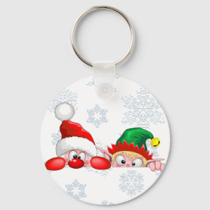 Llavero Santa y elfo Personajes divertidos y adorables que