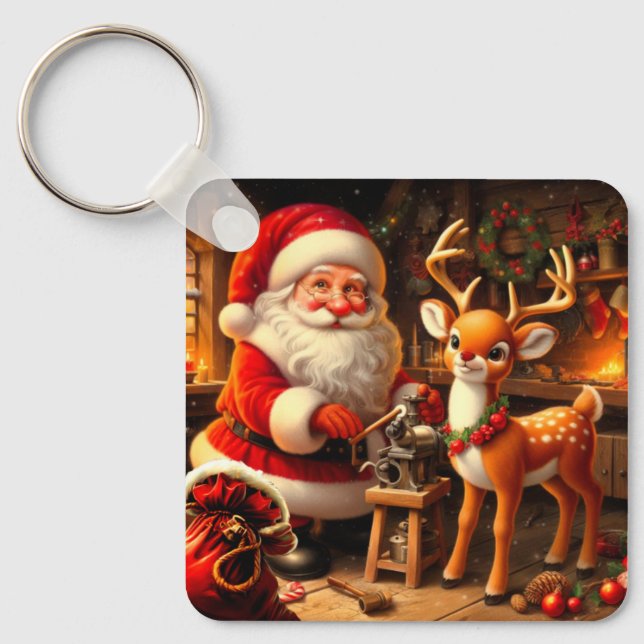Llavero Santa y reno (Anverso)