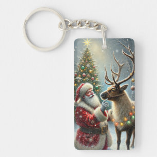 Llavero Santa Y Reno, Bosque de Nieve, Árbol De Navidad 8
