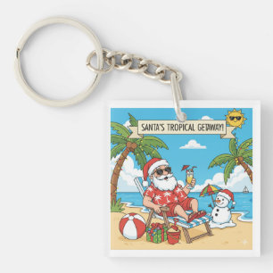 Llavero Santa y Snowman en la playa