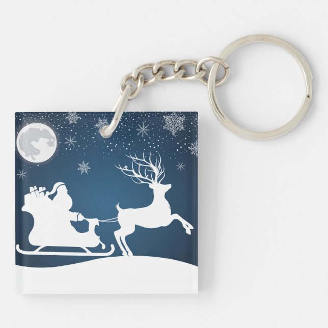 Llavero Santa y trineo con reno (Atrás)