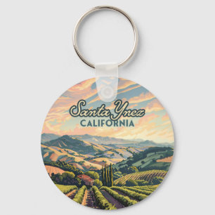 Llavero Santa Ynez California Vineyard Retro