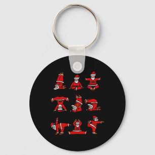 Llavero Santa Yoga Mujeres Hombres Niños Navidad Divertida