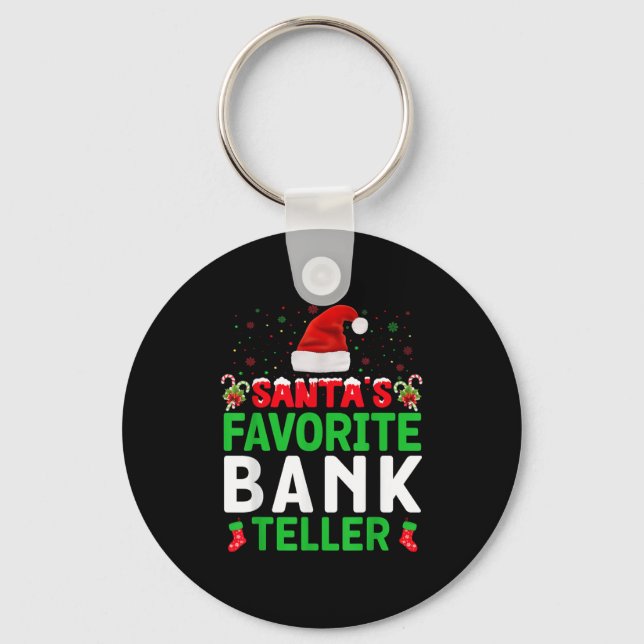 Llavero Santa's Favorite Bank Teller Christmas Matching Co (Anverso)