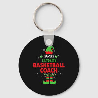 Llavero Santa's Favorite Basketball Coach Funny Elf Family