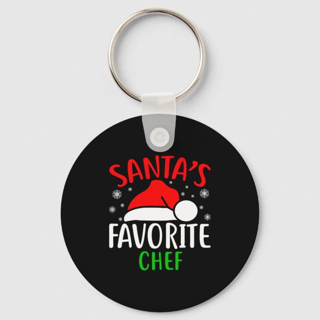Llavero Santas Favorite Chef Funny Christmas Xmas Santa Lo (Anverso)