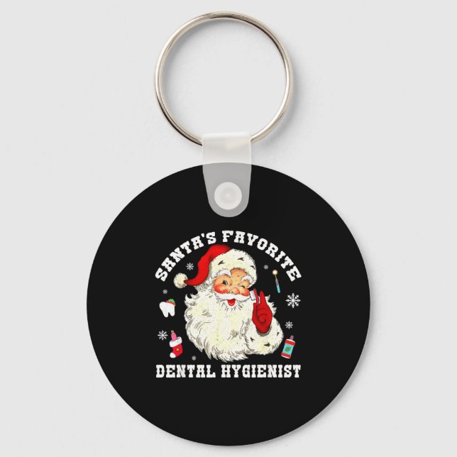 Llavero Santas Favorite Dental Hygienist Christmas Funny G (Anverso)