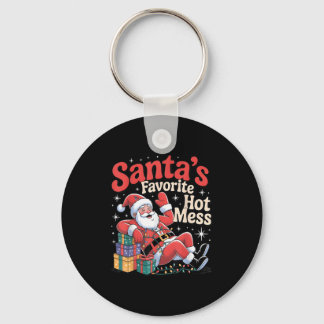 Llavero Santa's Favorite Hot Mess Christmas Funny Margarit