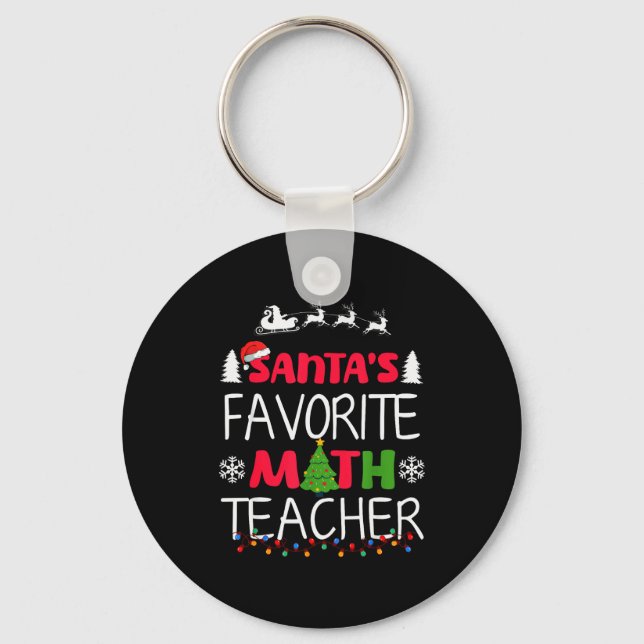 Llavero Santa's Favorite Math Teacher Christmas Mathematic (Anverso)