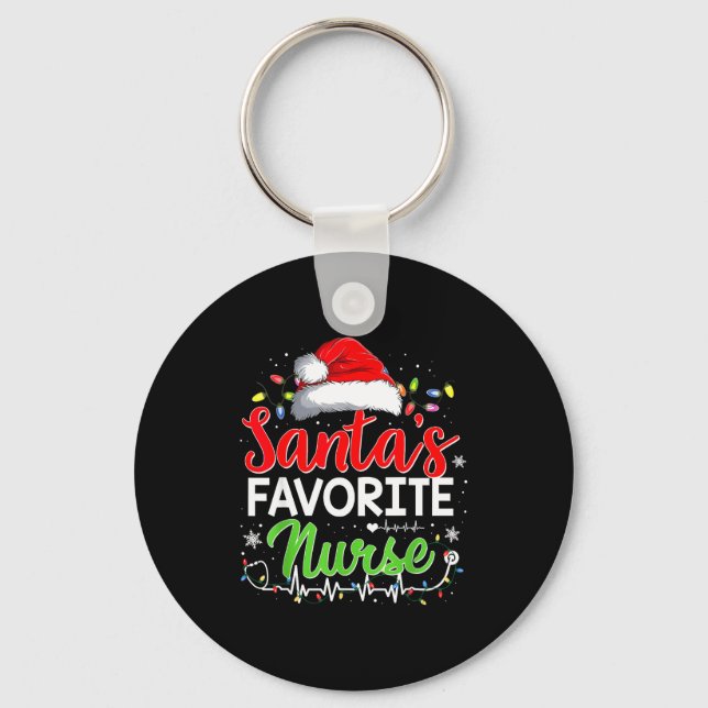 Llavero Santa's Favorite Nurse Funny Christmas Nurse Xmas  (Anverso)