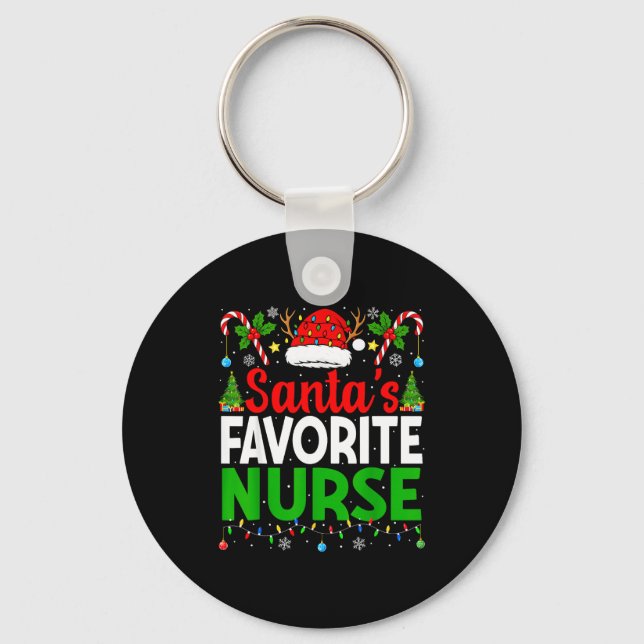 Llavero Santas Favorite Nurse Rn Christmas Nursing Christm (Anverso)