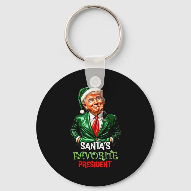Llavero Santa's Favorite President Funny Santa Trump 2024  (Anverso)