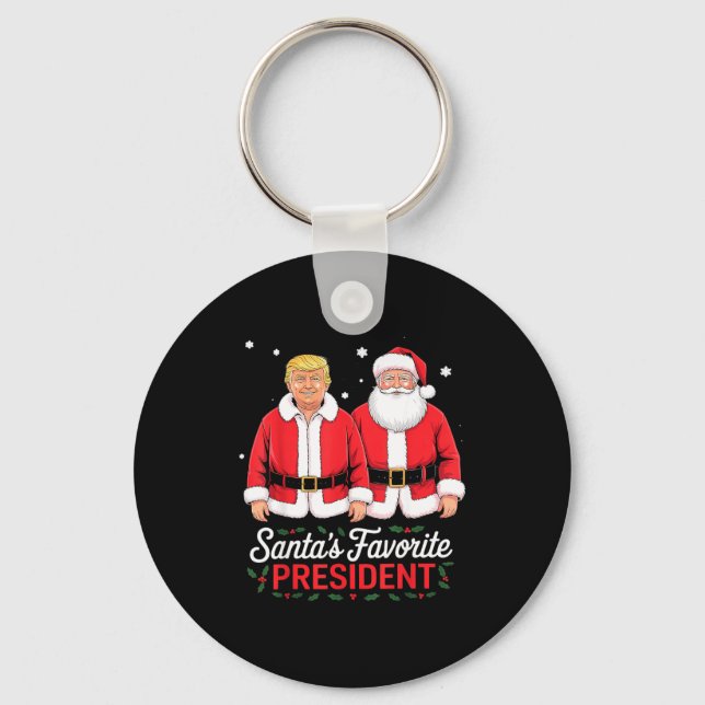 Llavero Santa's Favorite President Trump Make Christmas Gr (Anverso)
