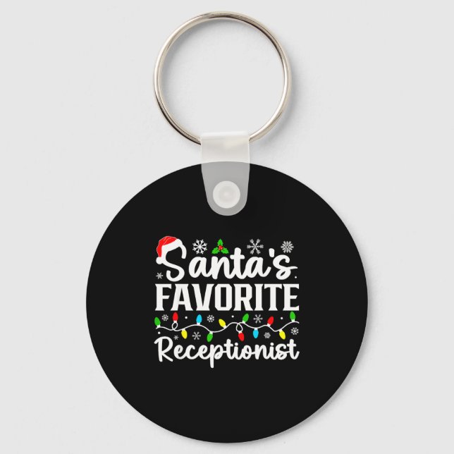 Llavero Santa's Favorite Receptionist Christmas Family Mat (Anverso)