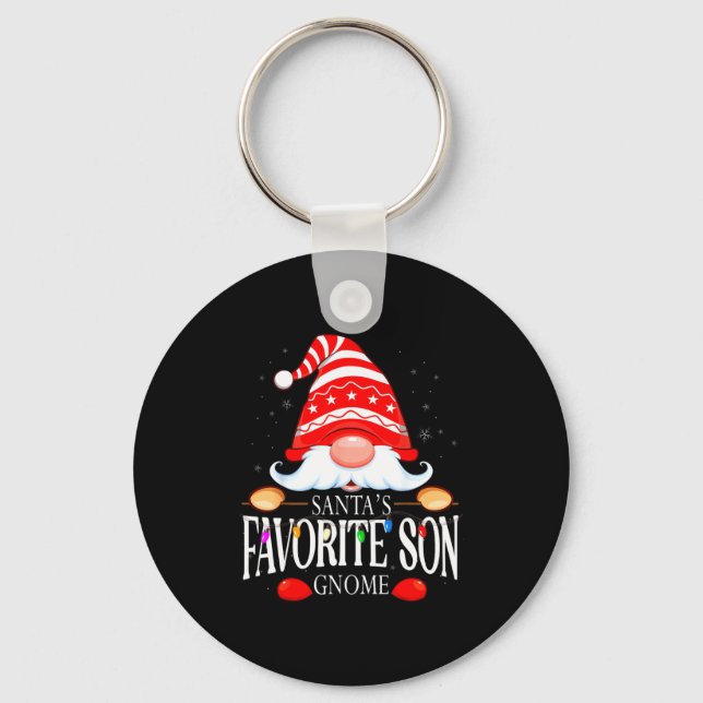 Llavero Santas Favorite Son Gnome Matching Christmas Paja  (Anverso)