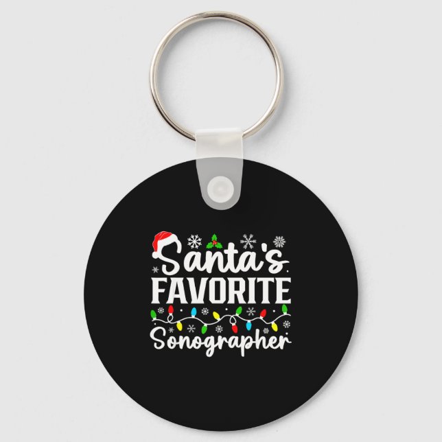 Llavero Santa's Favorite Sonographer Funny Christmas Famil (Anverso)