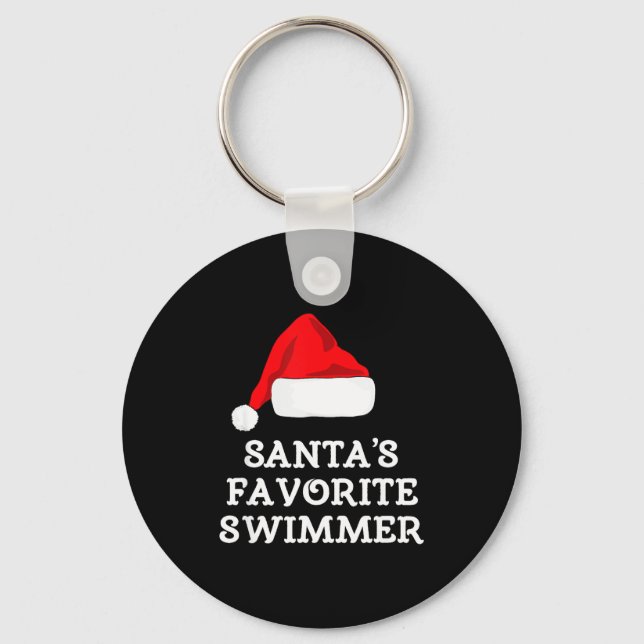 Llavero Santa's Favorite Swimmer Christmas Funny Xmas Swim (Anverso)