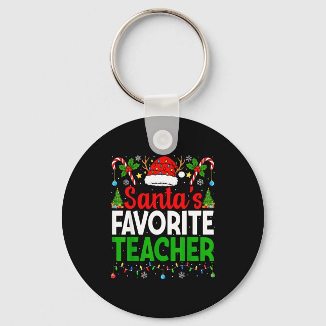 Llavero Santa's Favorite Teachers Christmas Funny Christma (Anverso)