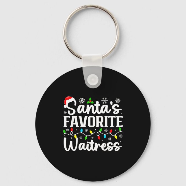 Llavero Santa's Favorite Waitress Funny Christmas Family M (Anverso)
