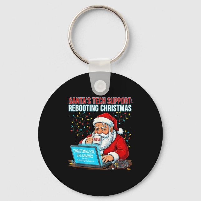 Llavero Santa's Tech Suprt_ Rebooting Christmas Funny  (Anverso)