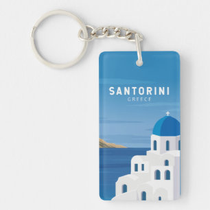 Llavero Santorini Grecia Retro Vintage