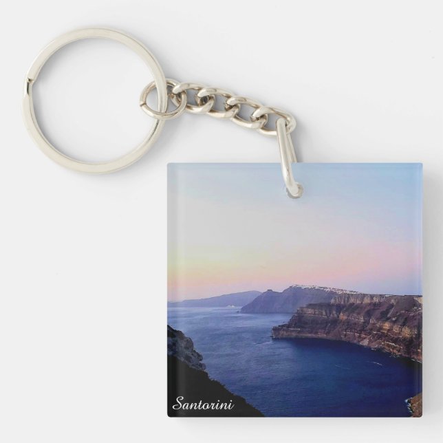 Llavero Santorini Greece Souvenir Acrylic Keychain (Frente)