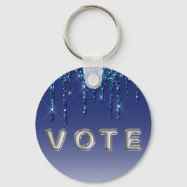 Llavero Sapphire Blue Glitter Drip