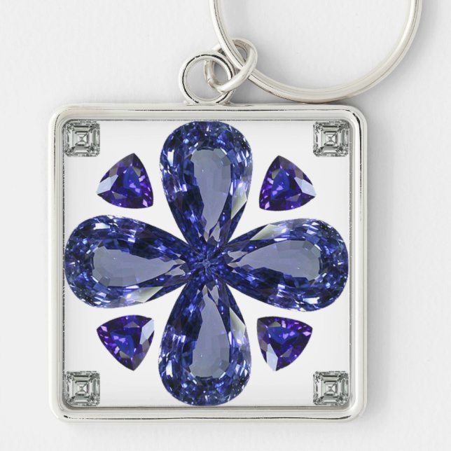 Llavero Sapphire Diamond Art, Blue Keychain (Frente)