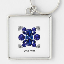 Llavero Sapphire Diamond Gemstone Art Blue